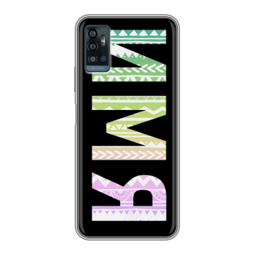 Силиконовый чехол на ZTE Blade A71 с принтом ИМЯ