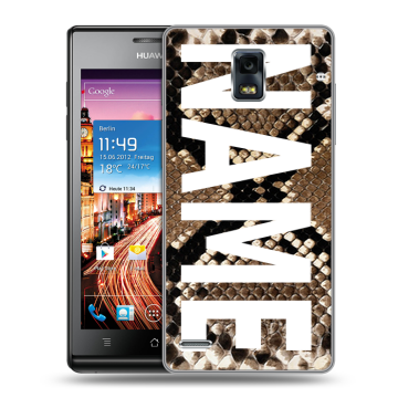 Пластиковый чехол на Huawei Ascend P1 с принтом NAME