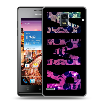 Пластиковый чехол на Huawei Ascend P1 с принтом ИМЯ
