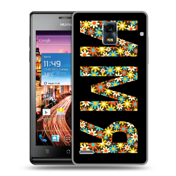 Пластиковый чехол на Huawei Ascend P1 с принтом ИМЯ