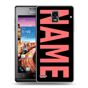 Пластиковый чехол на Huawei Ascend P1 с принтом NAME