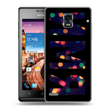 Пластиковый чехол на Huawei Ascend P1 с принтом ИМЯ