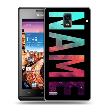 Пластиковый чехол на Huawei Ascend P1 с принтом NAME