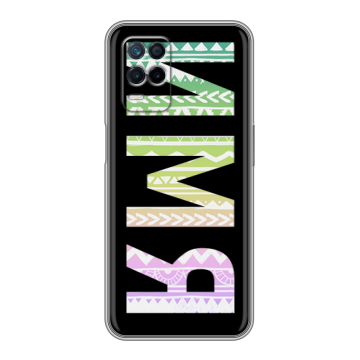 Силиконовый чехол на Realme Narzo 30 5G с принтом ИМЯ
