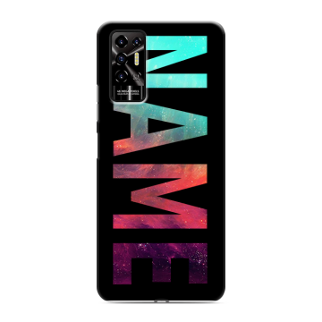 Силиконовый противоударный чехол на Tecno Pova 2 с принтом NAME