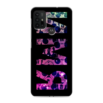 Силиконовый чехол на Motorola Moto G30 с принтом ИМЯ