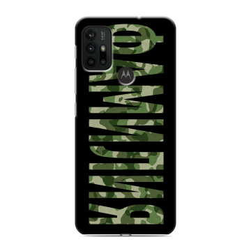 Силиконовый чехол на Motorola Moto G30 с принтом ФАМИЛИЯ