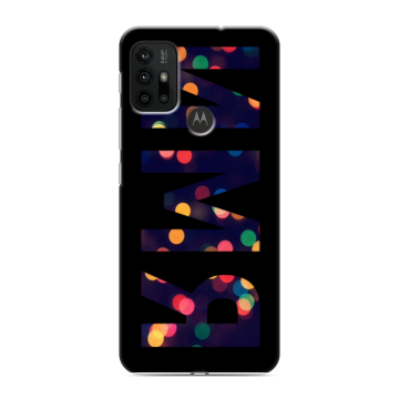 Силиконовый чехол на Motorola Moto G30 с принтом ИМЯ