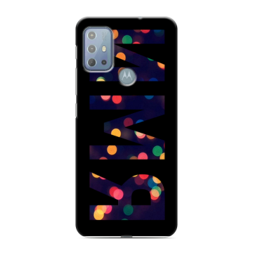 Силиконовый чехол на Motorola Moto G20 с принтом ИМЯ