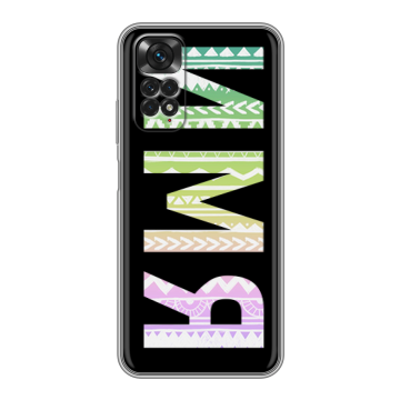 Силиконовый чехол на Xiaomi Redmi Note 11 с принтом ИМЯ