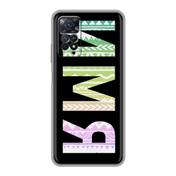 Силиконовый чехол на Xiaomi Redmi Note 11 Pro с принтом ИМЯ