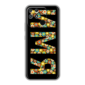 Силиконовый чехол на Realme Narzo 50A с принтом ИМЯ