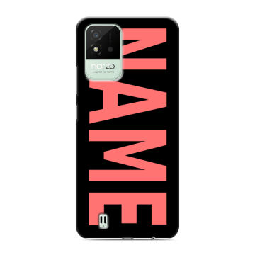 Силиконовый противоударный чехол на Realme Narzo 50i с принтом NAME