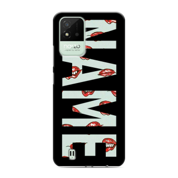 Силиконовый противоударный чехол на Realme Narzo 50i с принтом NAME