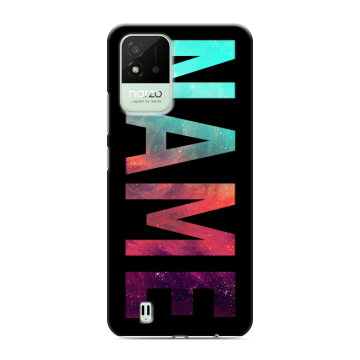 Силиконовый противоударный чехол на Realme Narzo 50i с принтом NAME