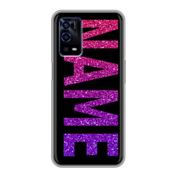 Силиконовый противоударный чехол на OPPO A55 с принтом NAME