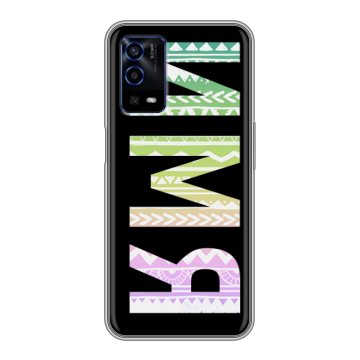 Силиконовый противоударный чехол на OPPO A55 с принтом ИМЯ