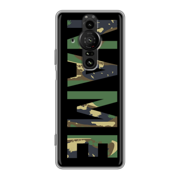 Силиконовый противоударный чехол на Sony Xperia Pro-I с принтом NAME