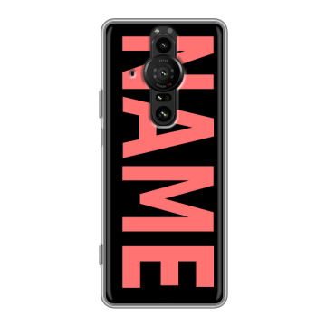 Силиконовый противоударный чехол на Sony Xperia Pro-I с принтом NAME