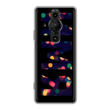 Силиконовый противоударный чехол на Sony Xperia Pro-I с принтом ИМЯ