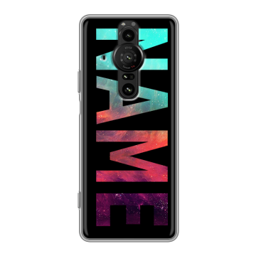 Силиконовый противоударный чехол на Sony Xperia Pro-I с принтом NAME