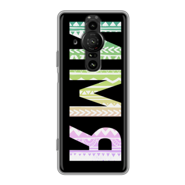 Силиконовый противоударный чехол на Sony Xperia Pro-I с принтом ИМЯ