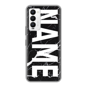 Силиконовый противоударный чехол на Tecno Camon 18 с принтом NAME