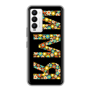 Силиконовый противоударный чехол на Tecno Camon 18 с принтом ИМЯ