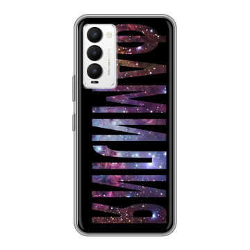 Силиконовый противоударный чехол на Tecno Camon 18 с принтом ФАМИЛИЯ