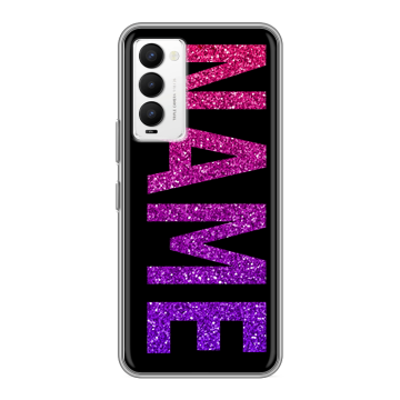 Силиконовый противоударный чехол на Tecno Camon 18 с принтом NAME