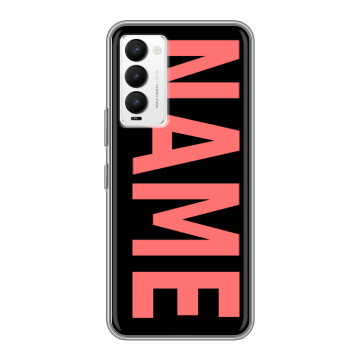 Силиконовый противоударный чехол на Tecno Camon 18 с принтом NAME