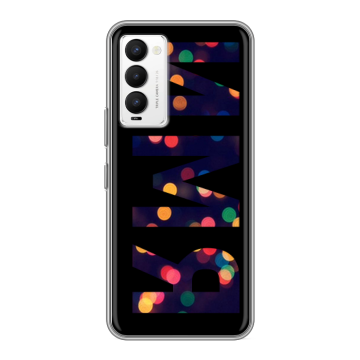 Силиконовый противоударный чехол на Tecno Camon 18 с принтом ИМЯ