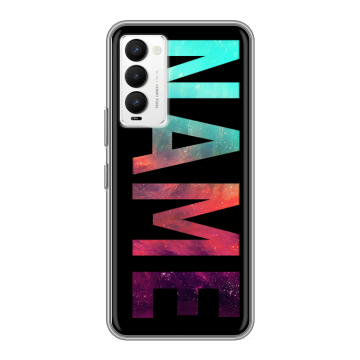 Силиконовый противоударный чехол на Tecno Camon 18 с принтом NAME