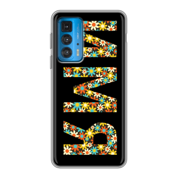 Силиконовый чехол на Motorola Edge 20 с принтом ИМЯ