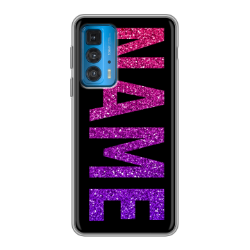 Силиконовый чехол на Motorola Edge 20 с принтом NAME