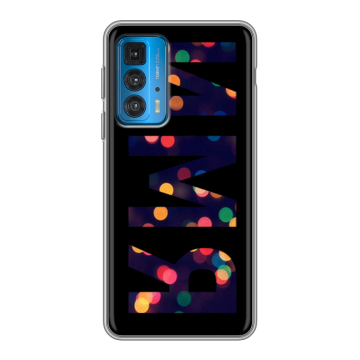 Силиконовый чехол на Motorola Edge 20 с принтом ИМЯ
