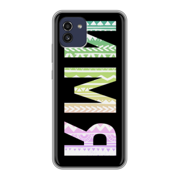 Силиконовый чехол на Samsung Galaxy A03 с принтом ИМЯ