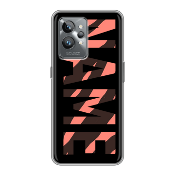 Силиконовый противоударный чехол на Realme GT2 Pro с принтом NAME