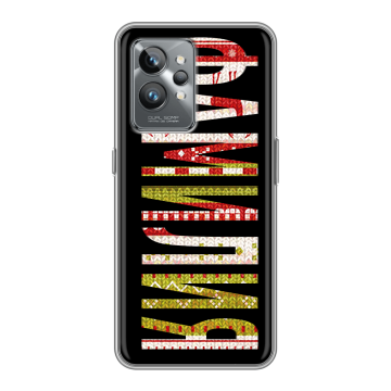 Силиконовый противоударный чехол на Realme GT2 Pro с принтом ФАМИЛИЯ