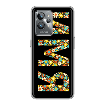 Силиконовый противоударный чехол на Realme GT2 Pro с принтом ИМЯ