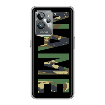 Силиконовый противоударный чехол на Realme GT2 Pro с принтом NAME