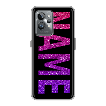 Силиконовый противоударный чехол на Realme GT2 Pro с принтом NAME