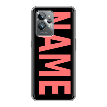 Силиконовый противоударный чехол на Realme GT2 Pro с принтом NAME