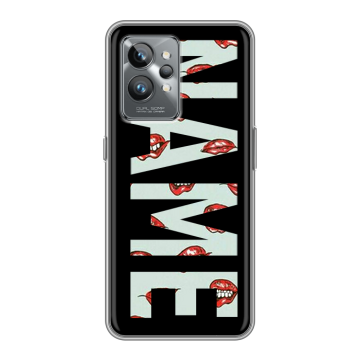 Силиконовый противоударный чехол на Realme GT2 Pro с принтом NAME
