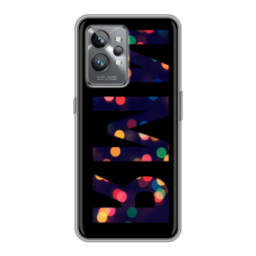 Силиконовый противоударный чехол на Realme GT2 Pro с принтом ИМЯ