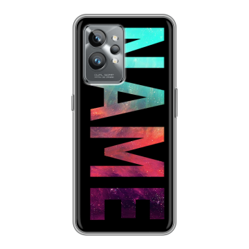 Силиконовый противоударный чехол на Realme GT2 Pro с принтом NAME