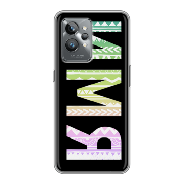 Силиконовый противоударный чехол на Realme GT2 Pro с принтом ИМЯ