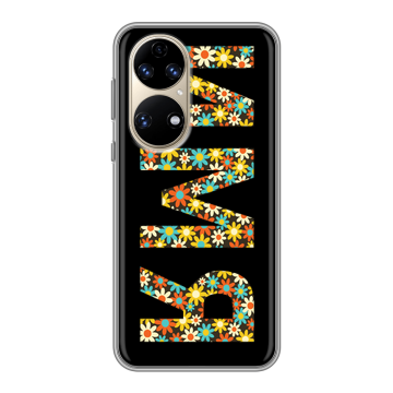 Силиконовый чехол на Huawei P50 Pro с принтом ИМЯ