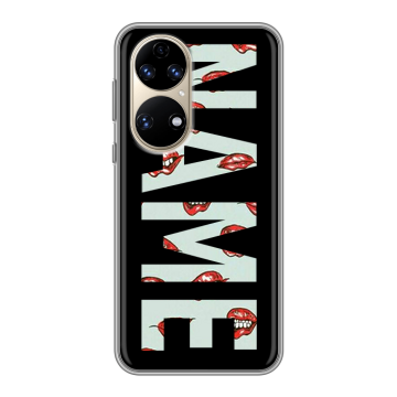 Силиконовый чехол на Huawei P50 Pro с принтом NAME