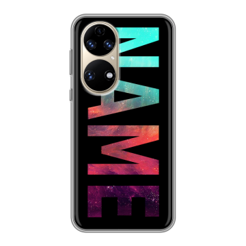 Силиконовый чехол на Huawei P50 Pro с принтом NAME
